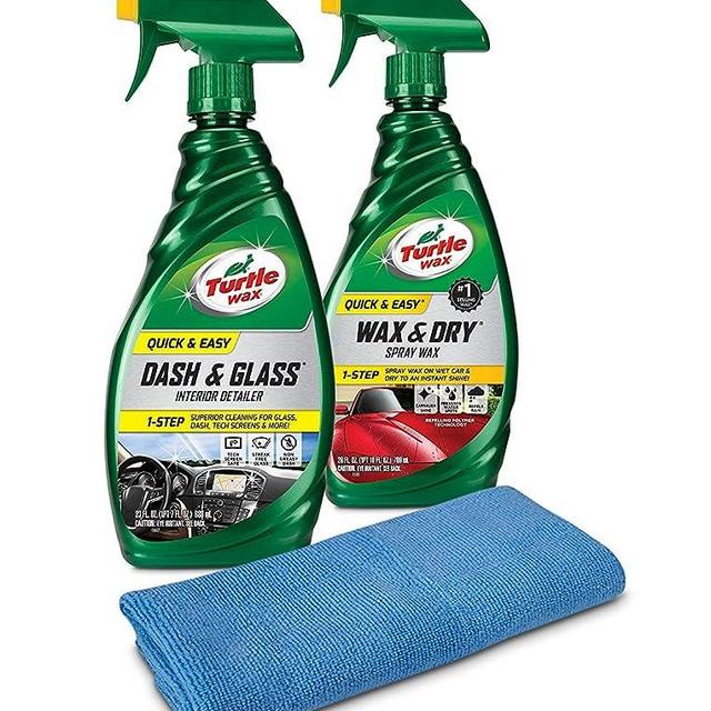 Turtle Wax 50836 Quick & Easy Interior & Exterior Kit with Microfiber Towel