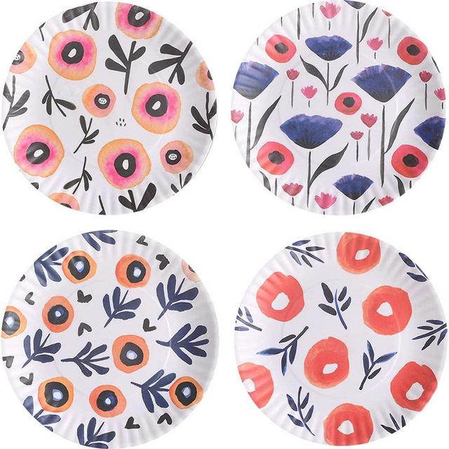 Poppy Plates - Set of Four 9" Melamine Plates