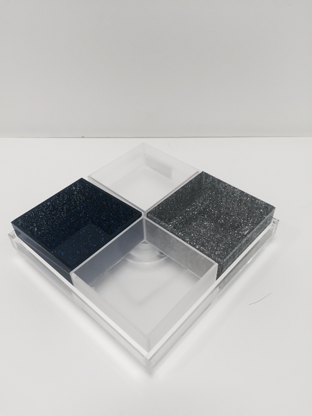 ACRYLIC FOUR PART SPINNIG TRAY