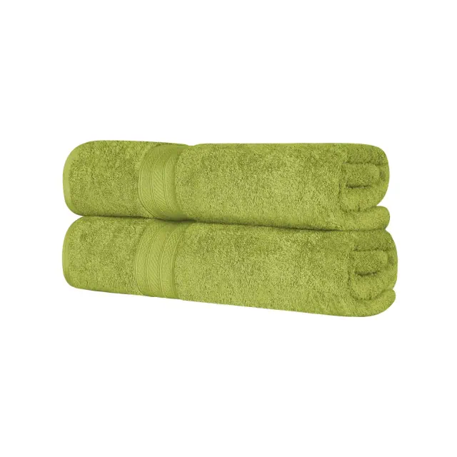 Cotton Highly Absorbent Solid 2-Piece Ultra-Plush Bath Sheet Set, Green Essence - Blue Nile Mills
