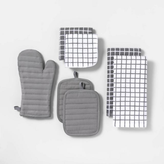 7pc Kitchen Textile Set Gray - Room Essentials™