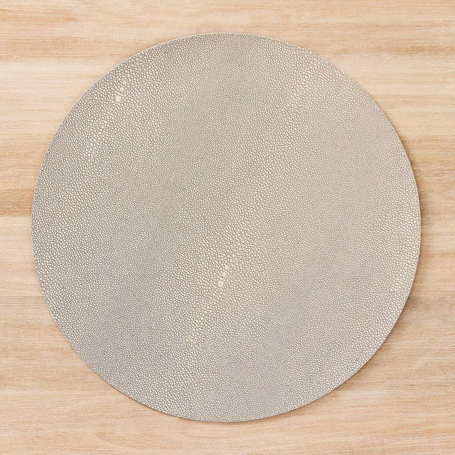 Easy-Care Round Placemat, Gray, Set of 4