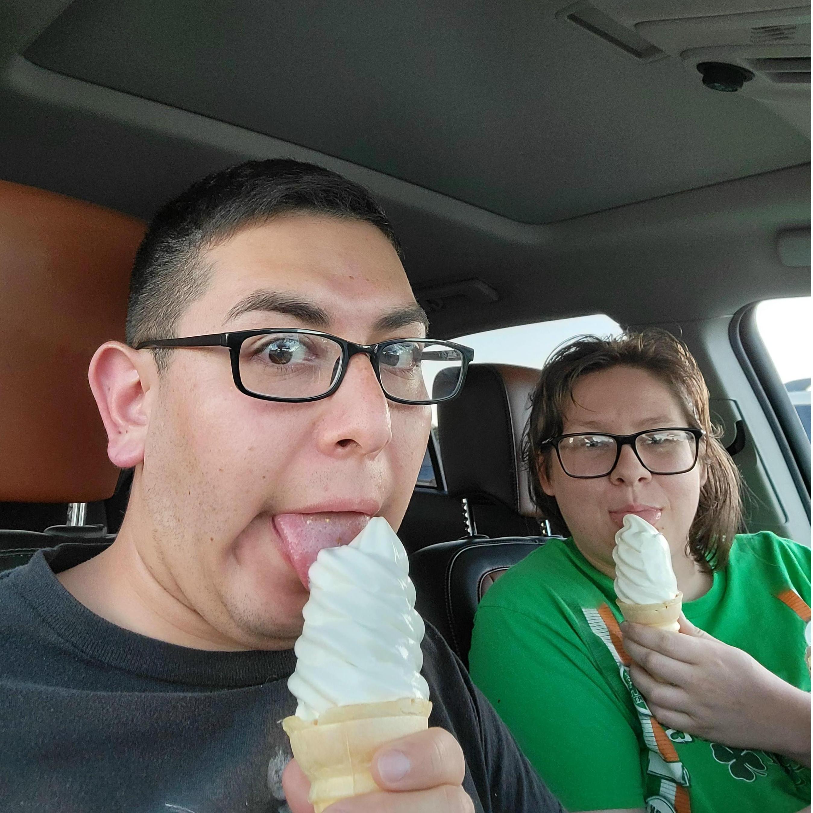 Ice cream cones on an adventure to the drive in movie theater!