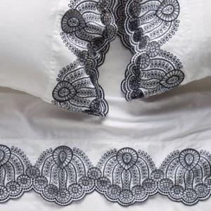 Anthropologie Eyelet Embroidered Sheet Set
