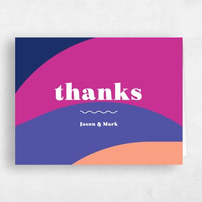 Pink Geometric Wedding Thank You - Peoria Landscape