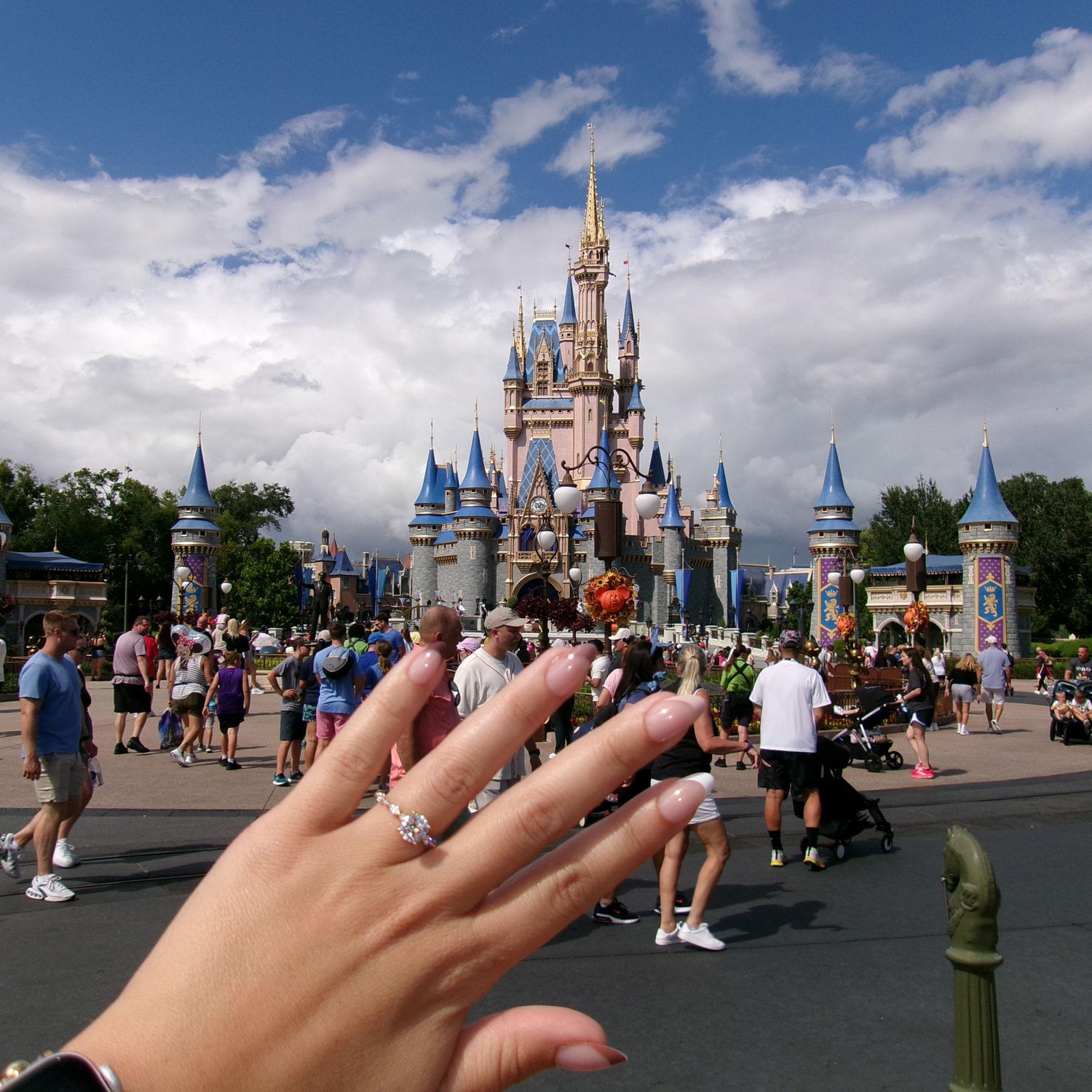 The day after we got engaged - got to spend the day in Magic Kingdom celebrating!