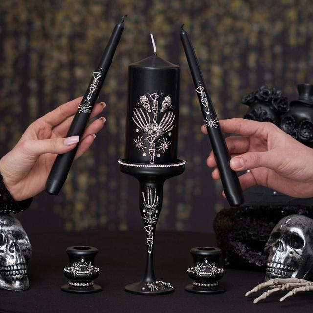 gothic wedding unity candles, gothic...