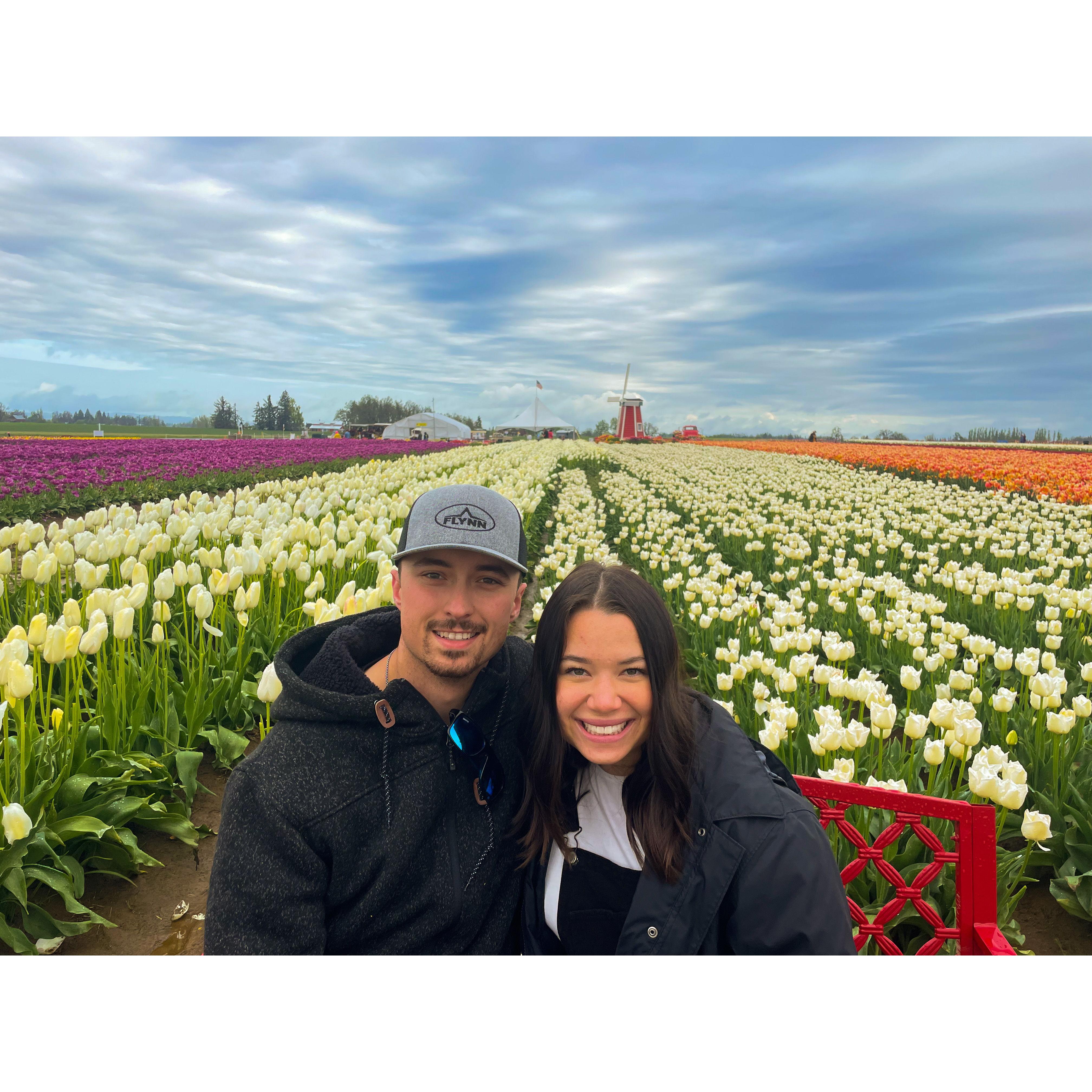 Woodenshoe Tulip Festival because he knows flowers make me happy