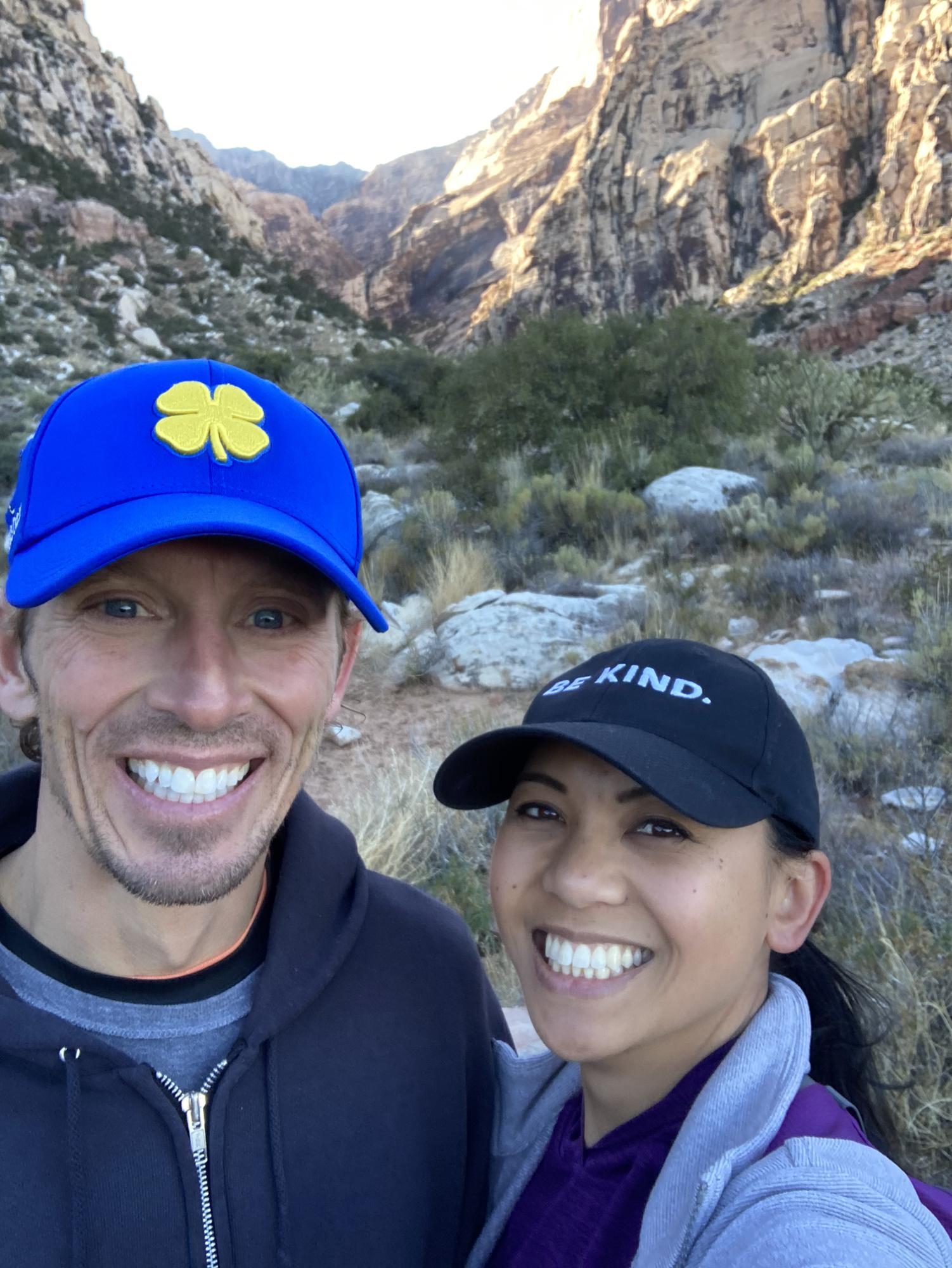 Our first photo together when we hiked at Red Rock, NV