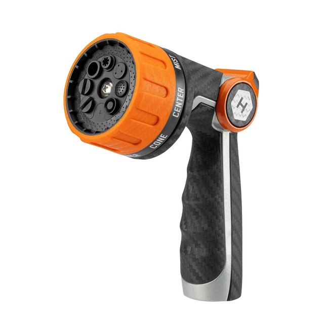 HydroTech Heavy Duty 8 Pattern Hose Nozzle Black/Orange