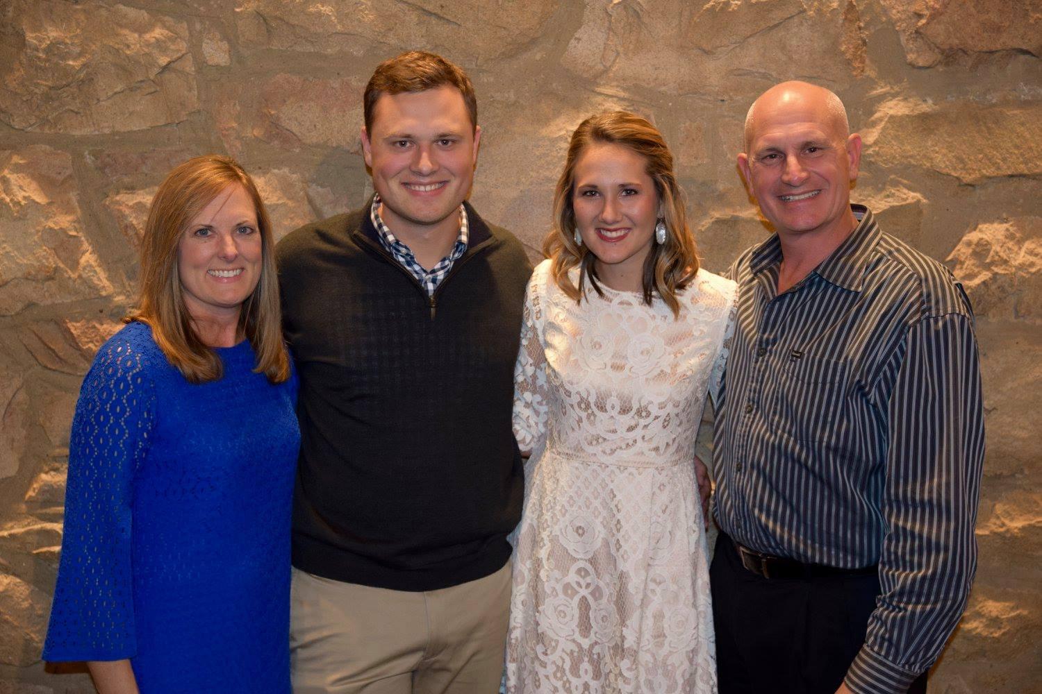 With Matt's parents at our engagement party