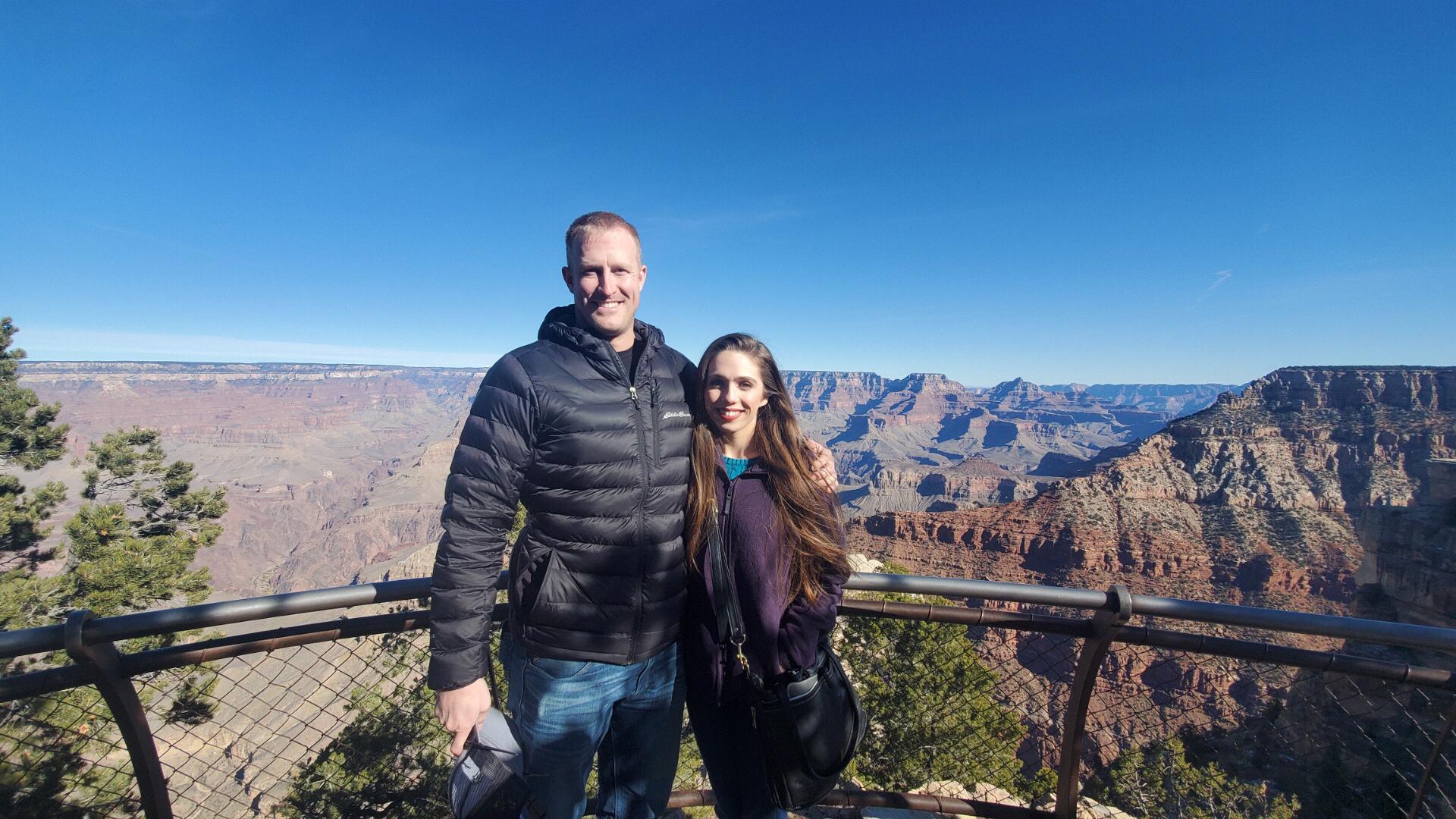 Visiting the awesome Grand Canyon.