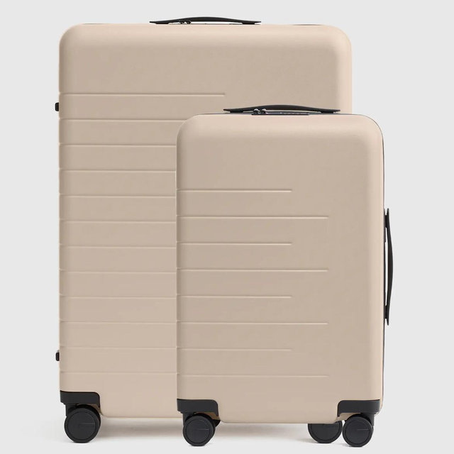 Expandable Carry-On & Medium Check-In Suitcase Set - Tan