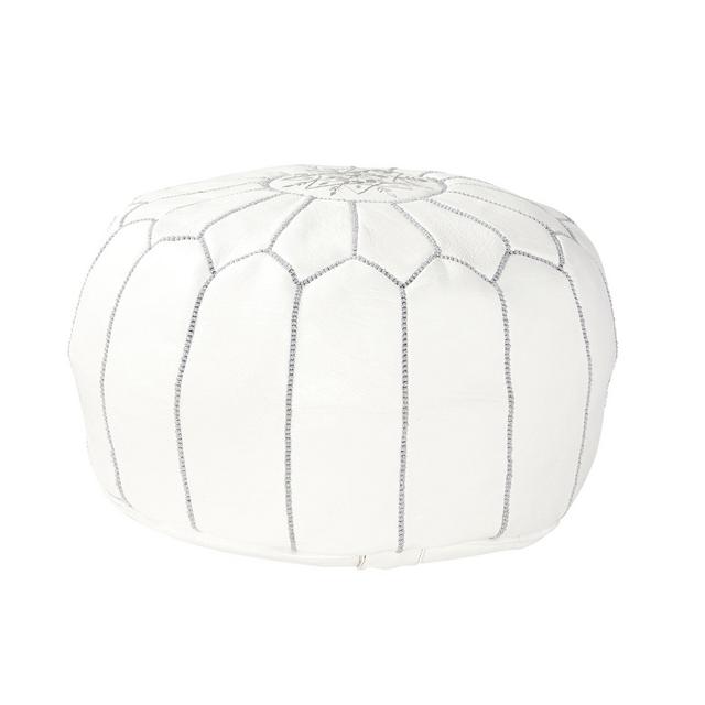Moroccan Leather Pouf