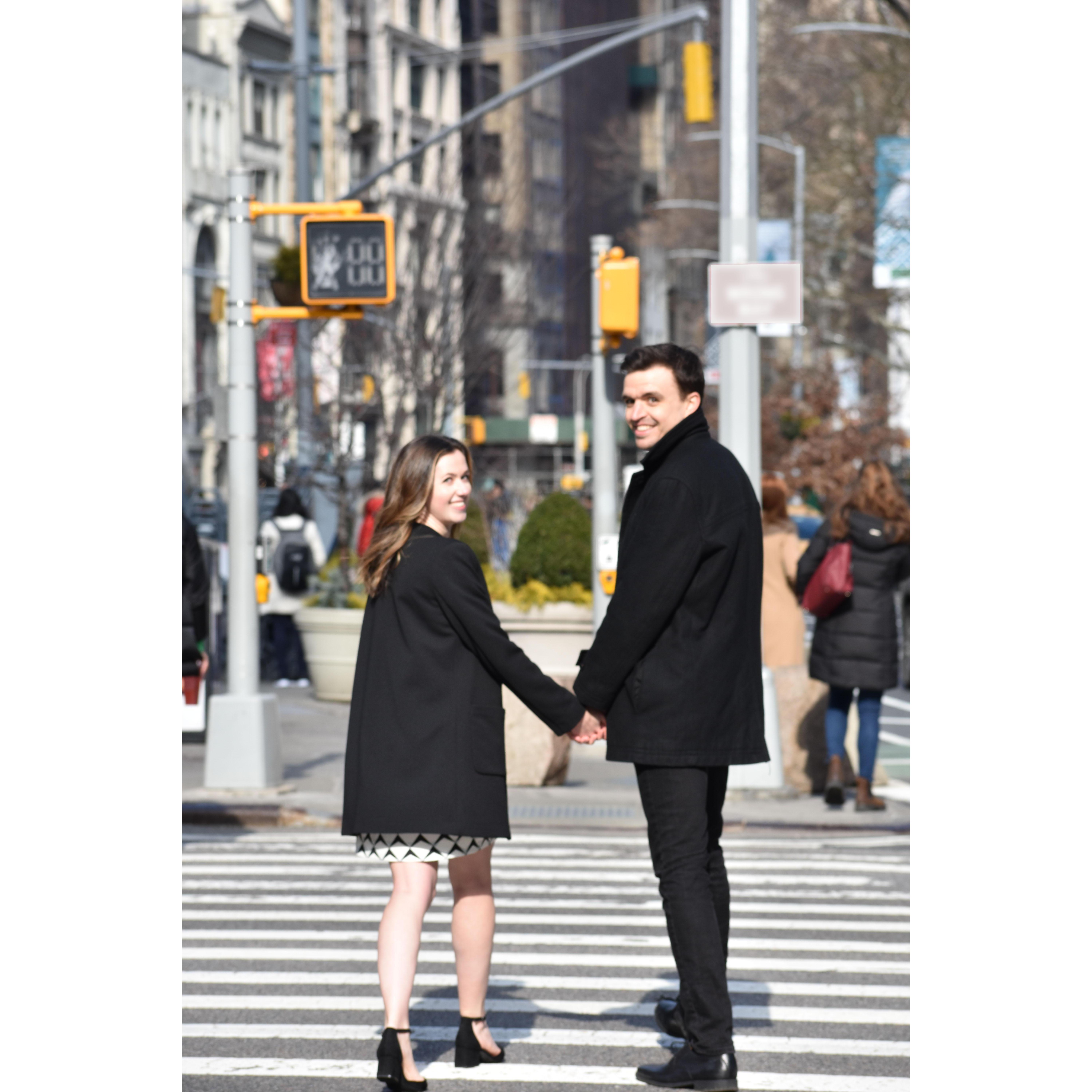 Engagement photo in Midtown, NYC.