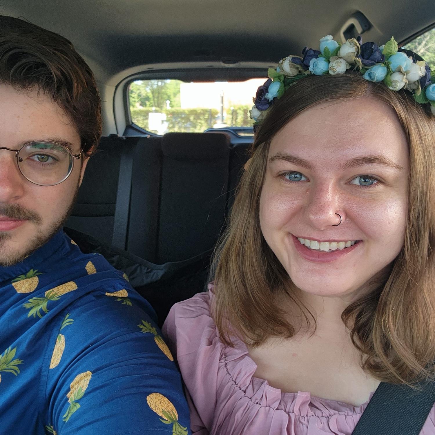 In the car on the way to the renaissance faire