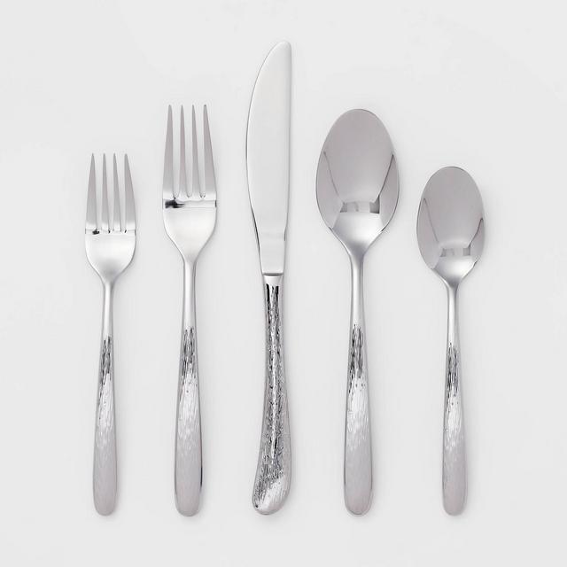 20pc Silver Texture Kayden Silverware Set - Threshold™