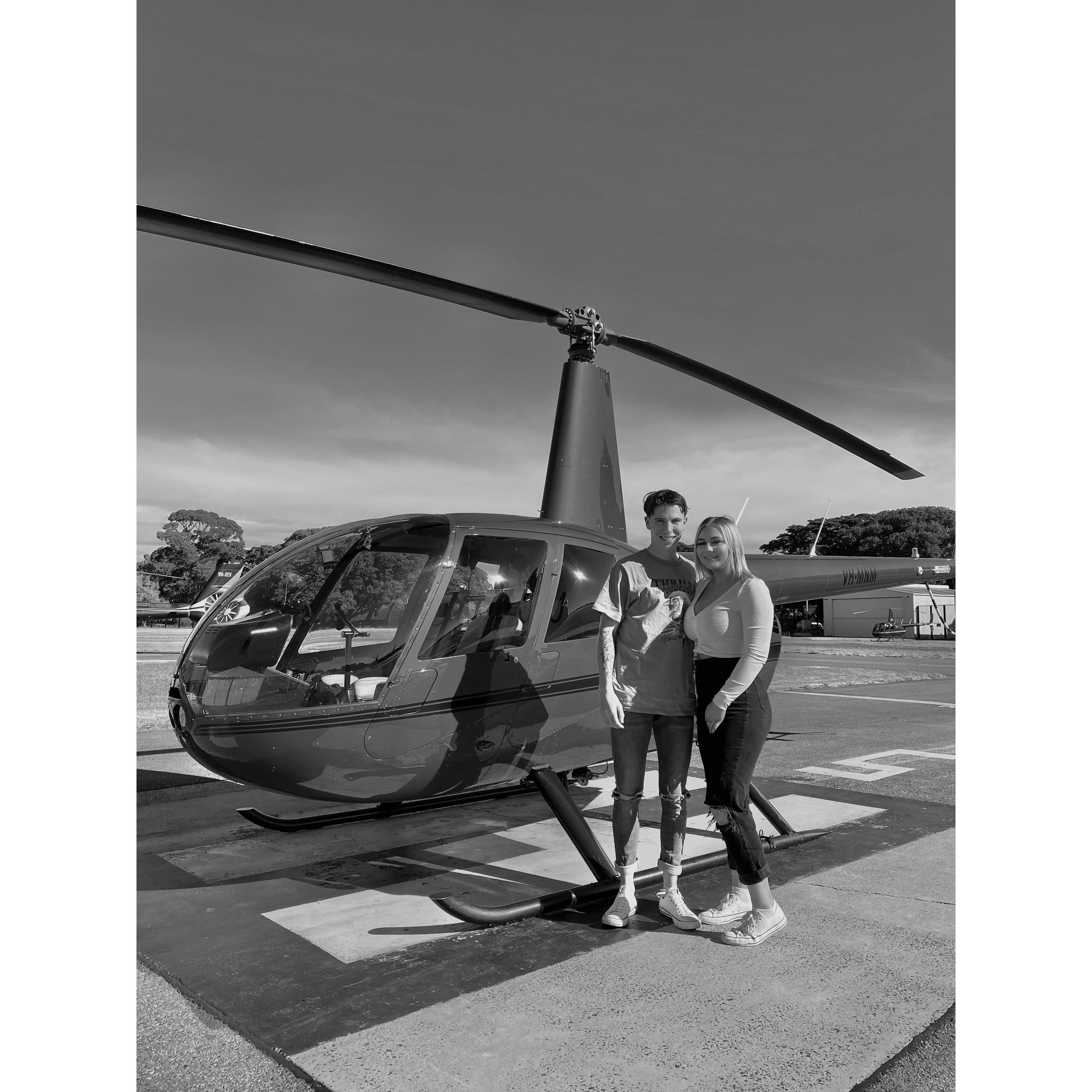 Our 6 Month Anniversary trip, 12 June 2021 - Peter surprised me with a helicopter ride over Sydney Harbour