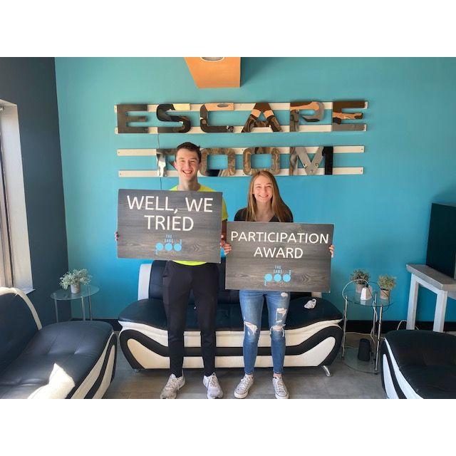 Our very first picture together. And our first escape room.