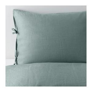 PUDERVIVA Duvet cover and pillowcase(s), green
