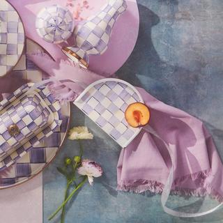 Violet Check Napkin Holder