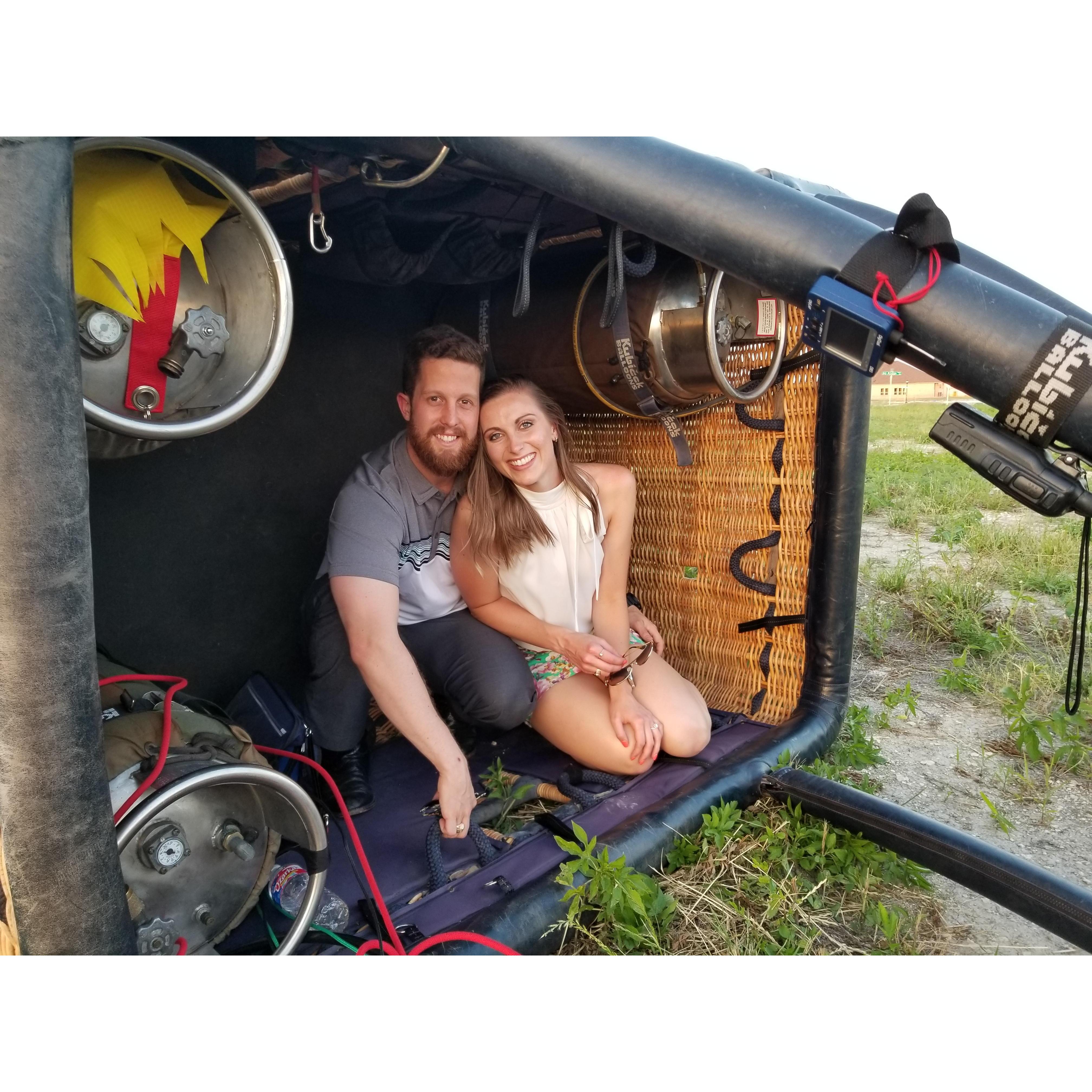 First time on the ground as an engaged couple!