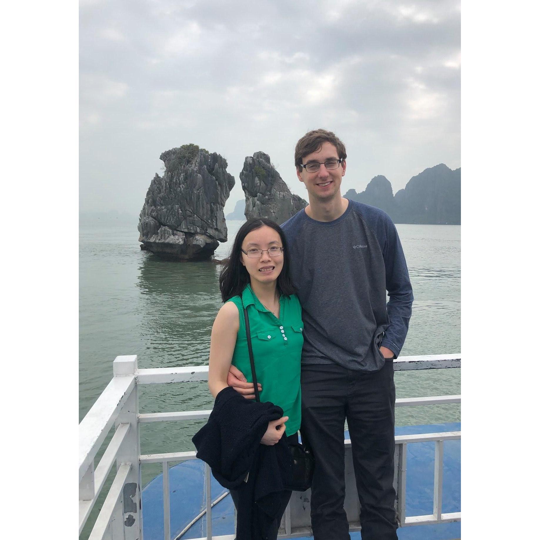 Karl's first time in Vietnam. Here we were in Ha Long Bay.