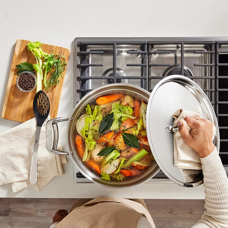 COOKINGWITHTHEMASTER オルカラ全８種リーメント All-Clad, Simply Strain Stainless Steel Multi Pot with insert | Zola