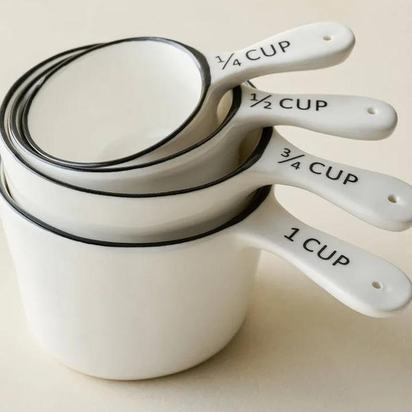 Magnolia Black Rim Ceramic Measuring Cups