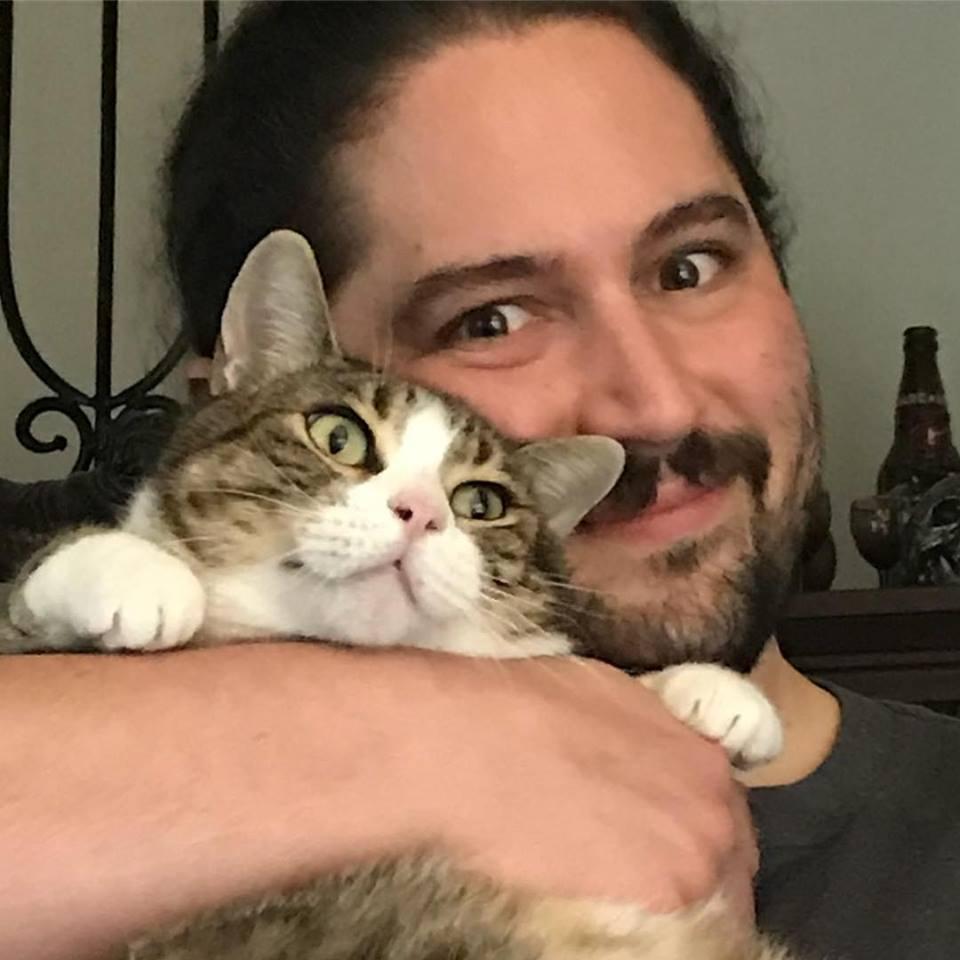 A man and his cat.