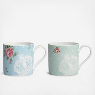 New Country Roses Polka 2-Piece Mug Set
