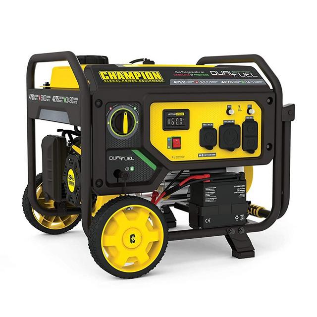 Champion Power Equipment 201052 4750/3800-Watt Dual Fuel Portable Generator with Electric Start, Wheel Kit
