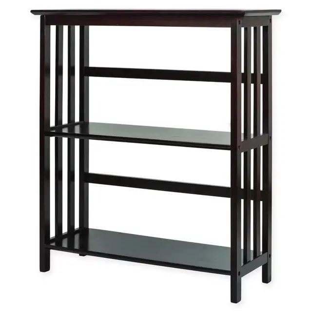 3-Shelf Mission Style Bookcase in Espresso