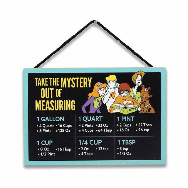 Open Road Brands Scooby-Doo Hanging Wood Measuring Sign - Take The Mystery Out of Measuring Conversion Chart for Kitchen