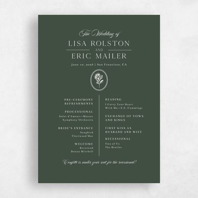 Evergreen Wedding Program - Grandiflora