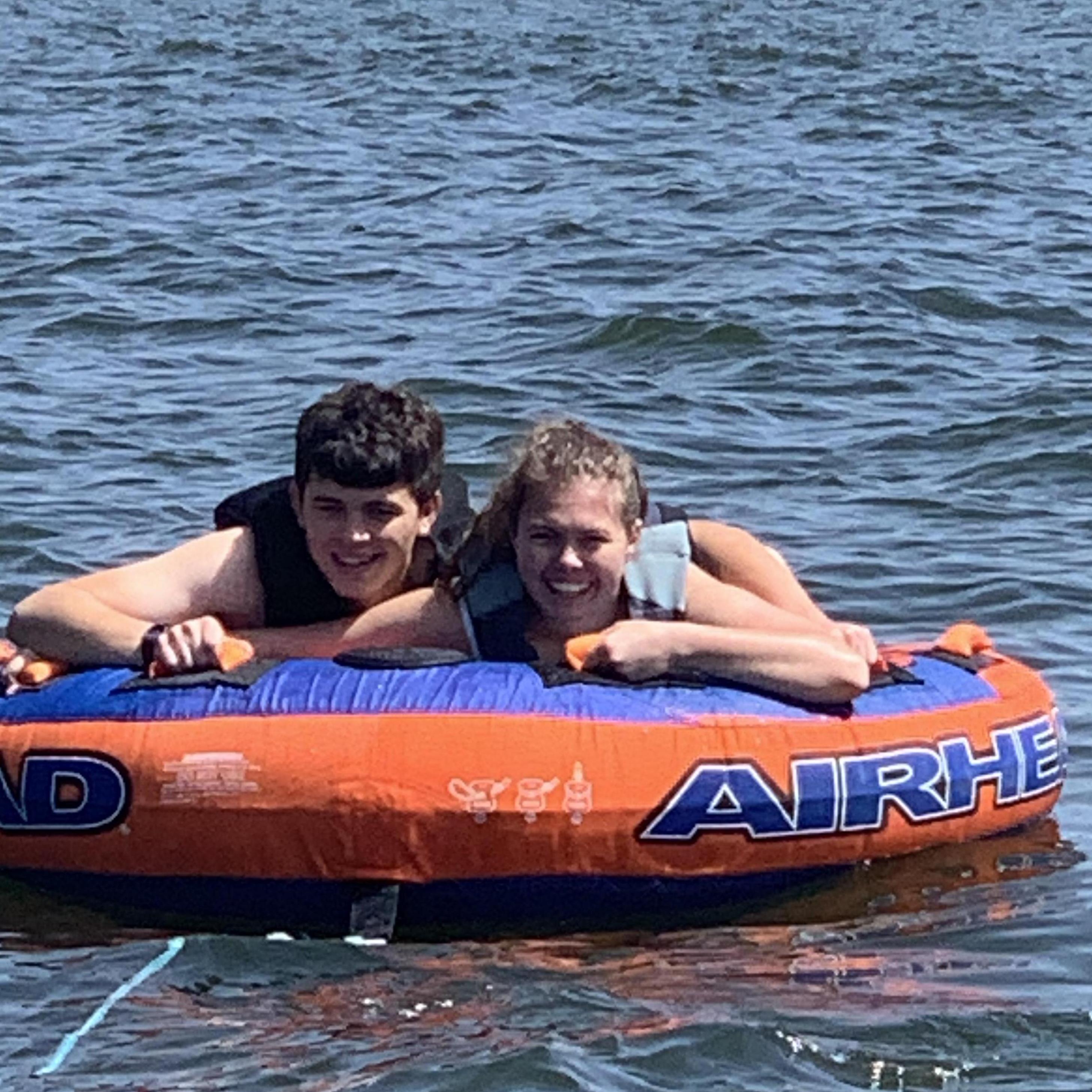Calm before the storm - minutes before we both got launched off. It was a great 4th of July!