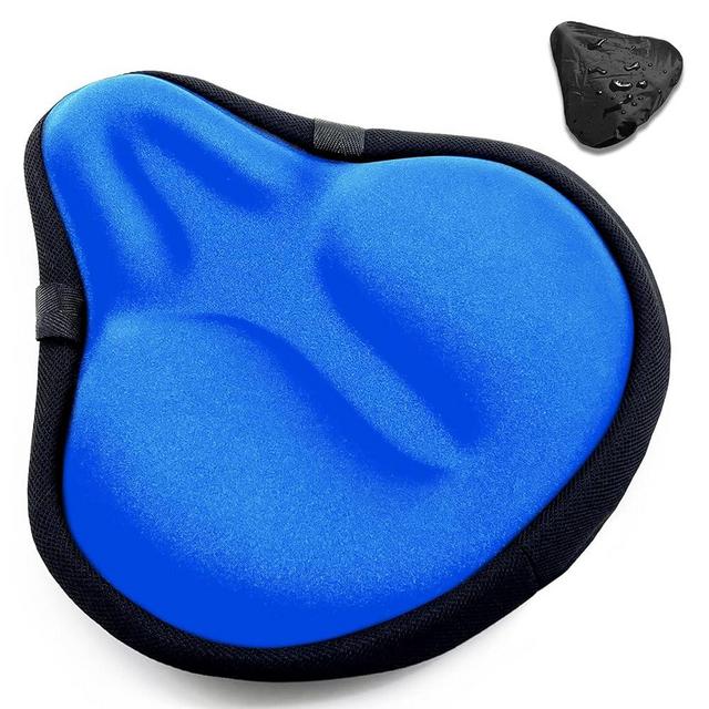 Bike Seat Cover, HUIOK Wide Gel Exercise Bike Seat Cushion for Women Men Comfort, Fits Spin, Stationary and Cruiser Bikes, Indoor Outdoor Cycling, Water Dust Resistant Cover Included