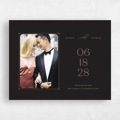 Brown Typography Wedding Save the Date - Colbie Portrait