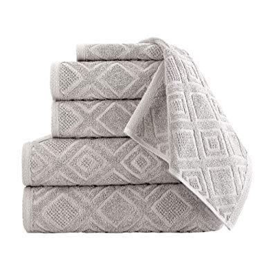 Classic Turkish Towels 6 Piece Cotton Bath Towel Set - Luxury Soft and Thick Bath Towels 600 GSM Made with 100% Turkish Cotton (Tuffet)