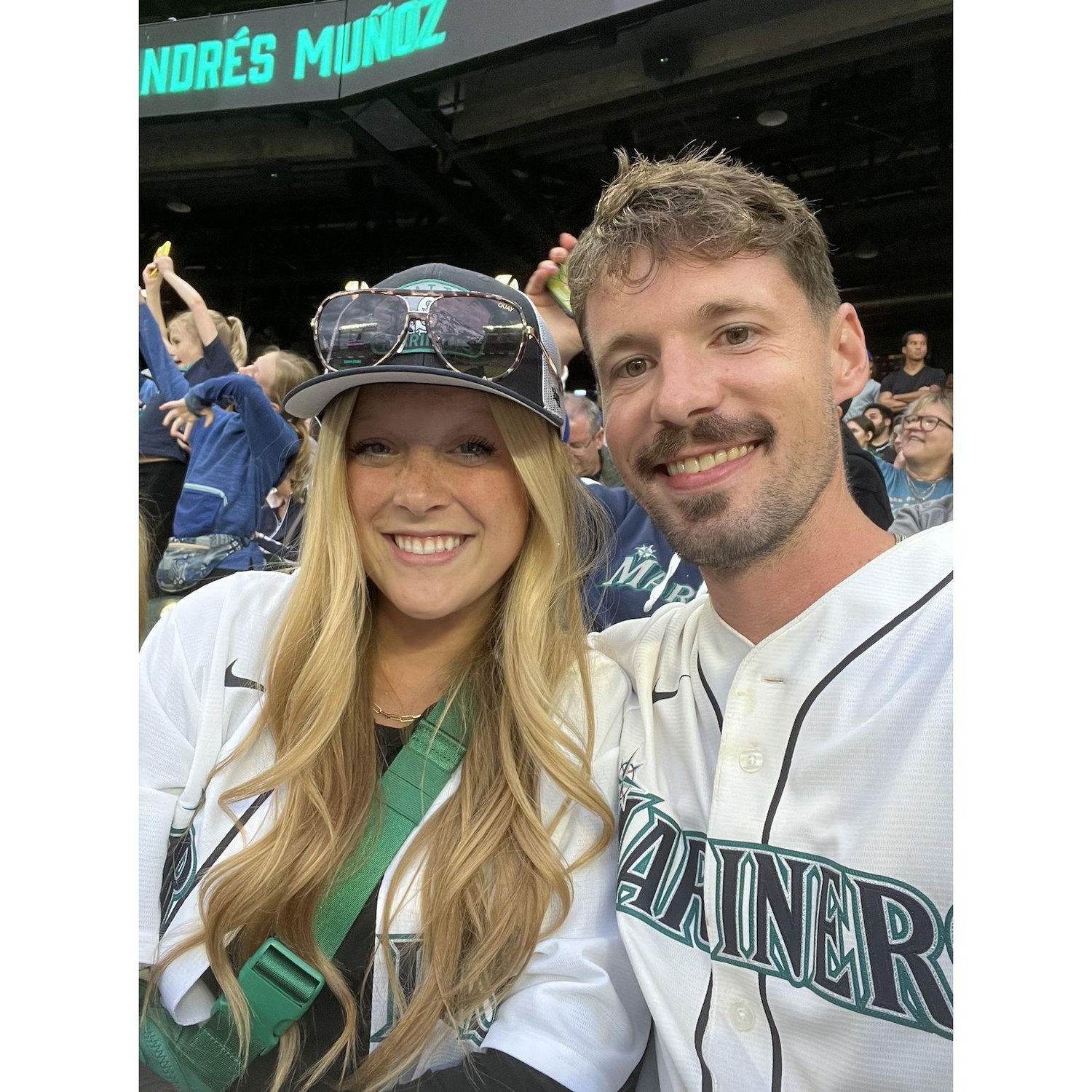 Our first time going to a Mariners baseball game together in Seattle!
