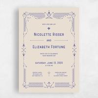Blue Wedding Invitation - Augusta Portrait