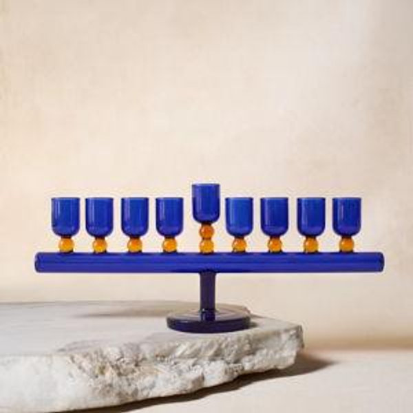 Glass Chanukiah