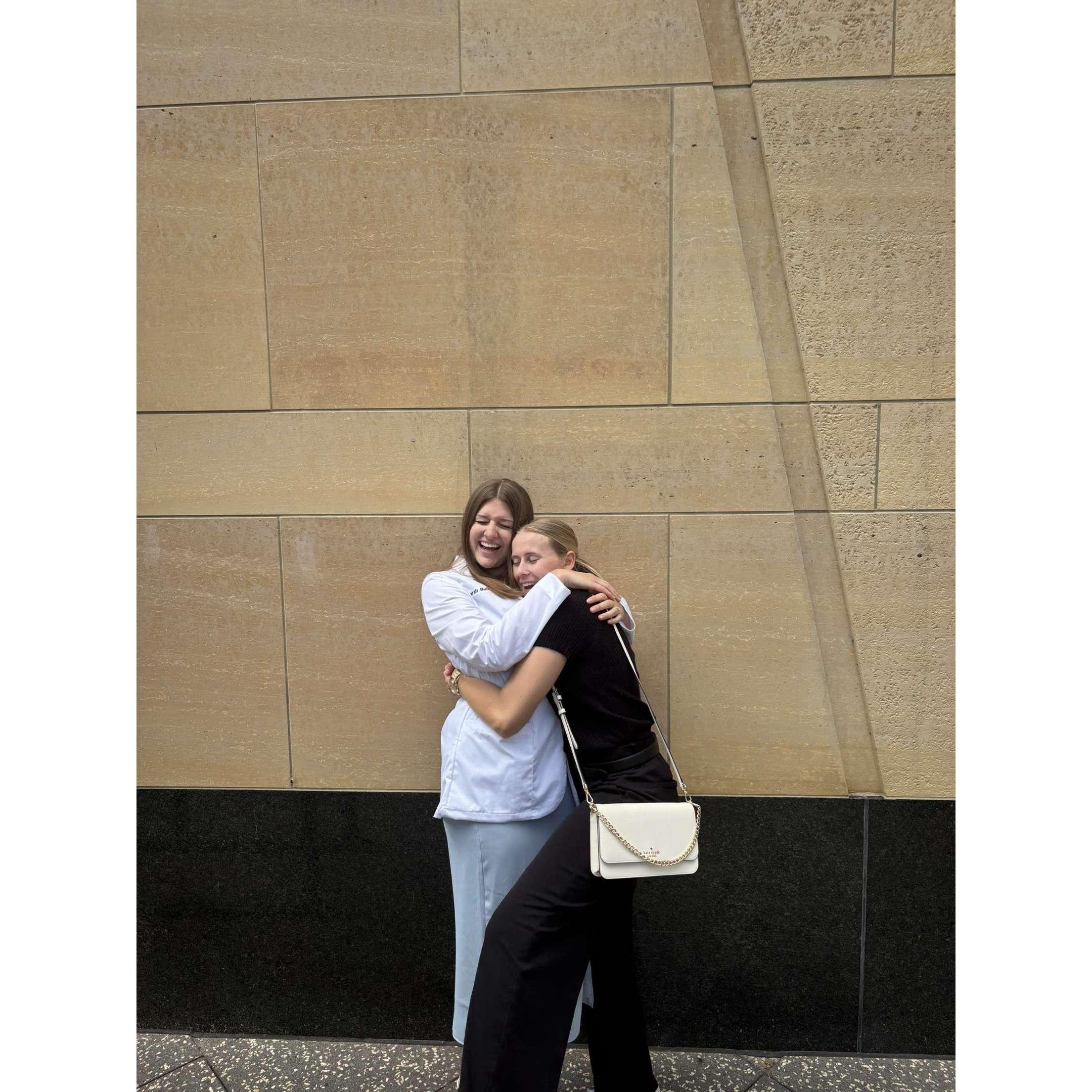 Sarah receiving her WHITEEE COATTT