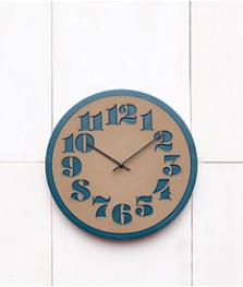 Stencil Clock, Deep Teal