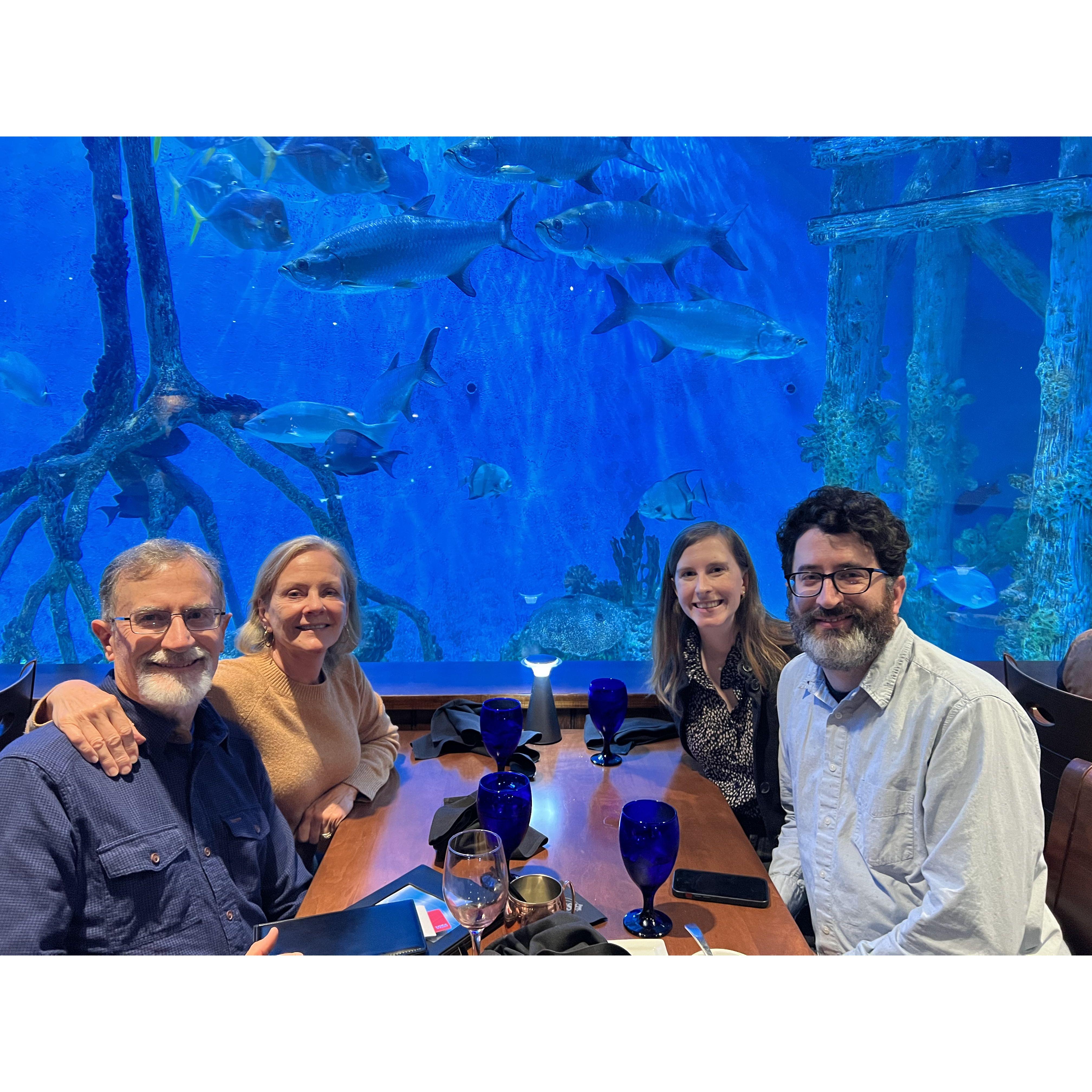 December 2023 with Brian’s dad Dana, stepmom Cathy