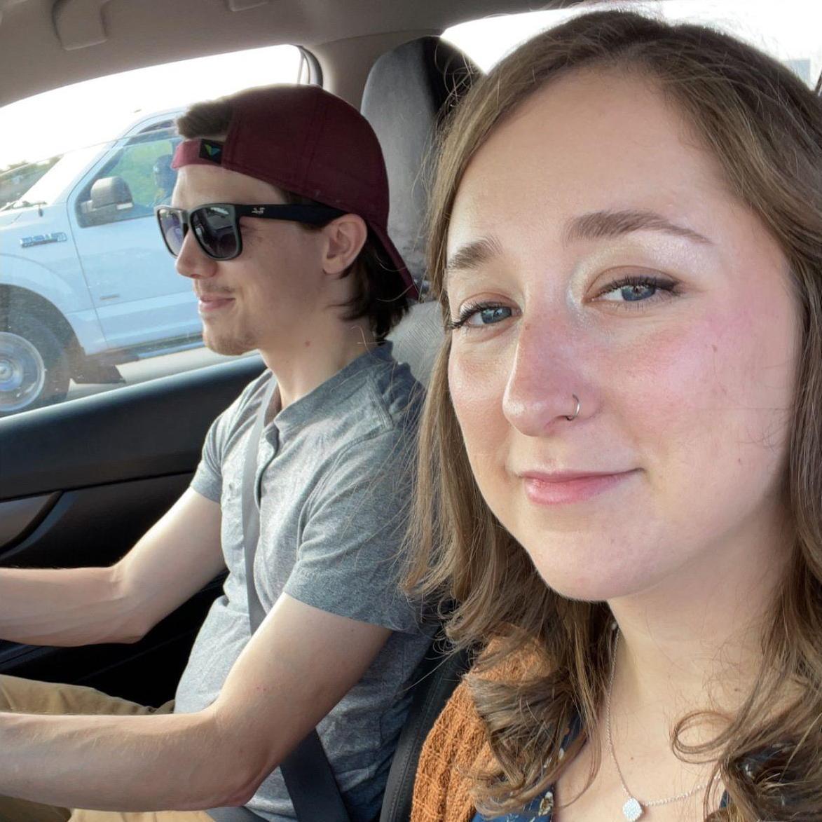 In the car after fall pictures.