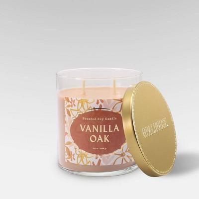 15.1oz Lidded Glass Jar 2-Wick Candle Vanilla Oak - Opalhouse™