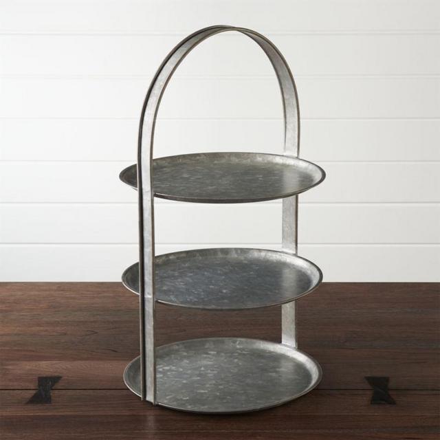 Galvanized 3-Tier Server - www.crateandbarrel.com