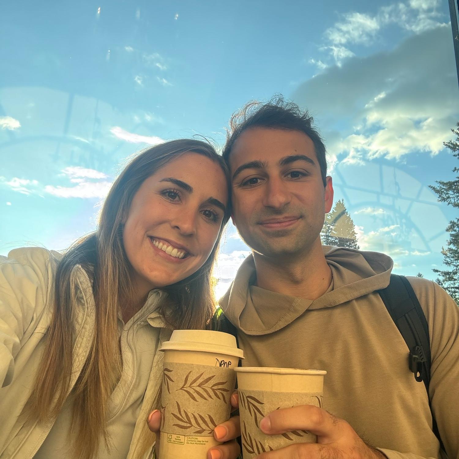 Right before the proposal. The photographer was running behind so Thomas had to stall and took Amanda to a coffee shop.