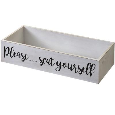 Lakeside Toilet Tank Topper Tray - Please Seat Yourself - Novelty Bathroom Decor